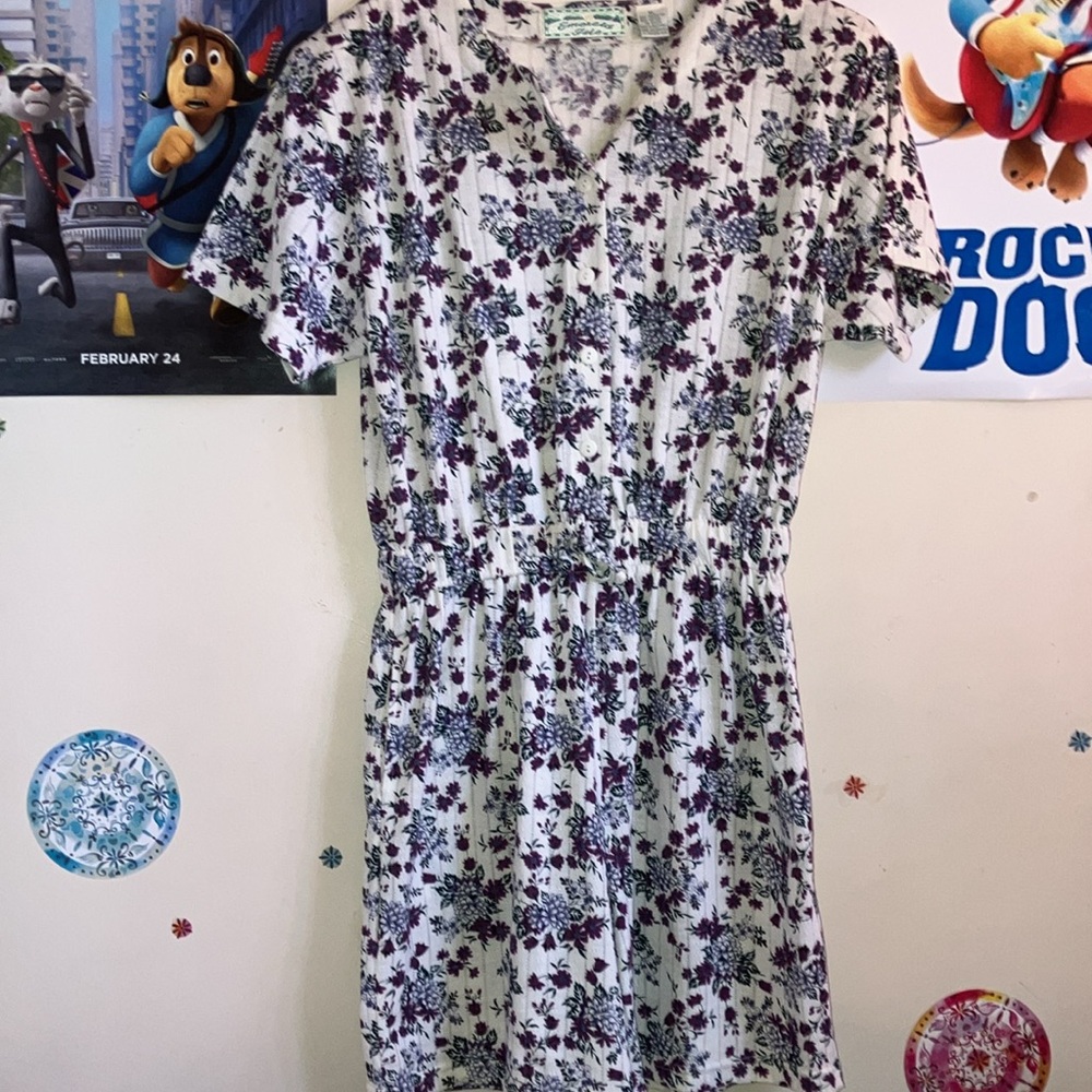 Vintage Emerald Isle Floral Romper Size XL
